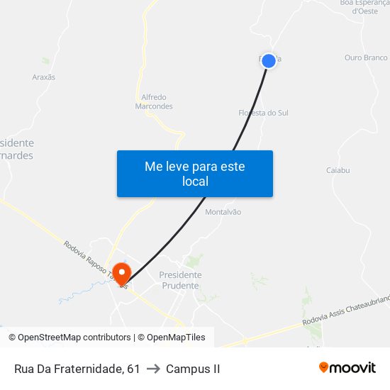 Rua Da Fraternidade, 61 to Campus  II map