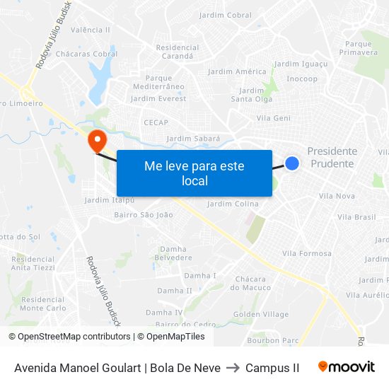 Avenida Manoel Goulart | Bola De Neve to Campus  II map