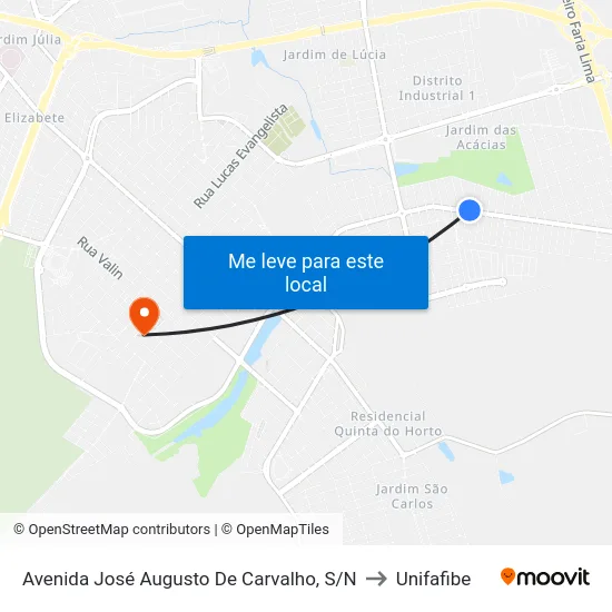 Avenida José Augusto De Carvalho, S/N to Unifafibe map
