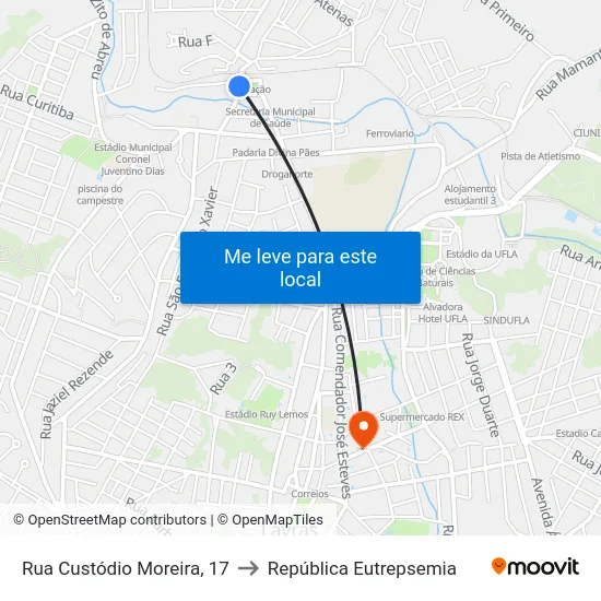 Rua Custódio Moreira, 17 to República Eutrepsemia map