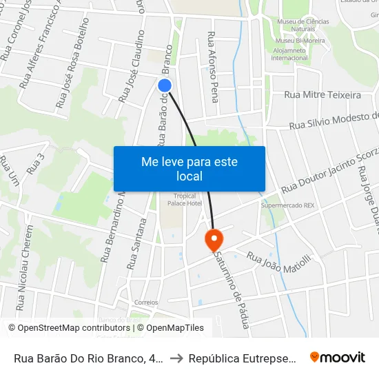 Rua Barão Do Rio Branco, 432 to República Eutrepsemia map