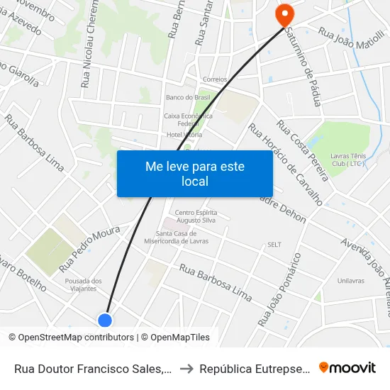 Rua Doutor Francisco Sales, 446 to República Eutrepsemia map