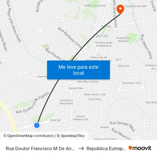 Rua Doutor Francisco M De Andrade, 165 to República Eutrepsemia map