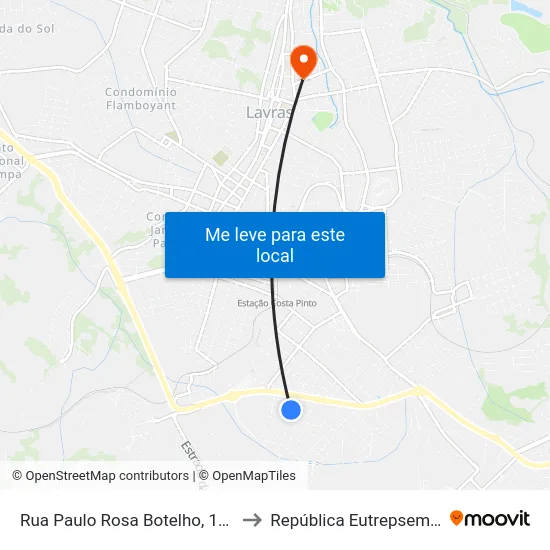 Rua Paulo Rosa Botelho, 128 to República Eutrepsemia map