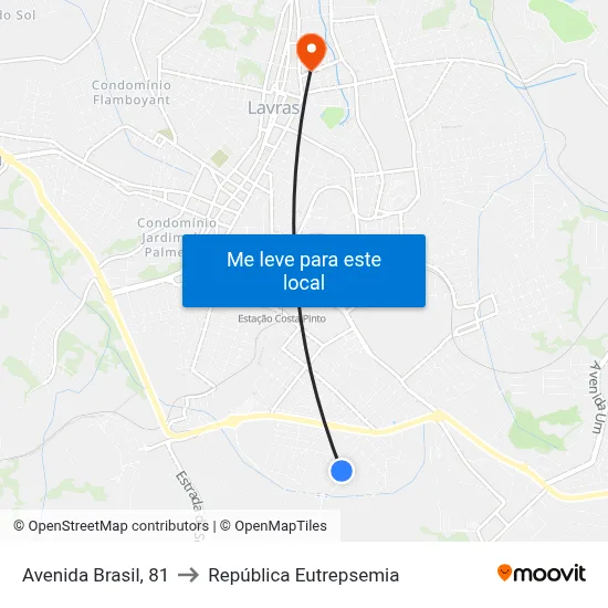 Avenida Brasil, 81 to República Eutrepsemia map