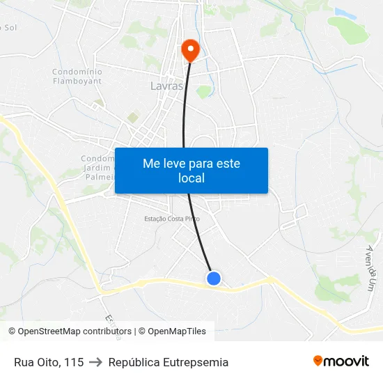 Rua Oito, 115 to República Eutrepsemia map