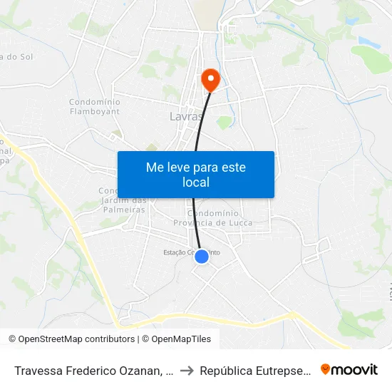 Travessa Frederico Ozanan, 151 to República Eutrepsemia map