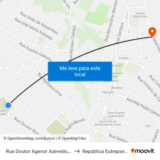 Rua Doutor Agenor Azevedo, 192 to República Eutrepsemia map