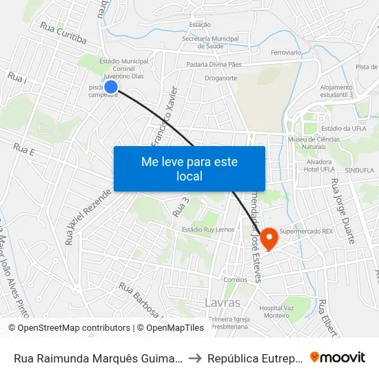 Rua Raimunda Marquês Guimarães, 351 to República Eutrepsemia map