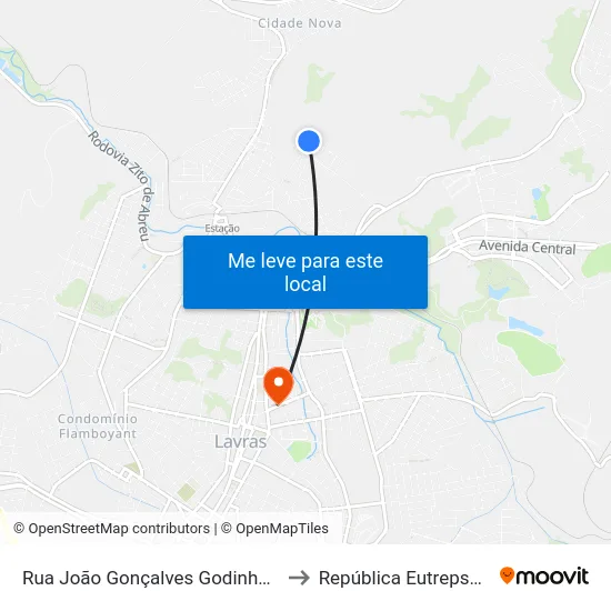 Rua João Gonçalves Godinho, 423 to República Eutrepsemia map