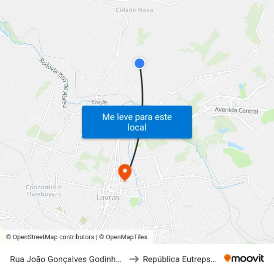 Rua João Gonçalves Godinho, 434 to República Eutrepsemia map