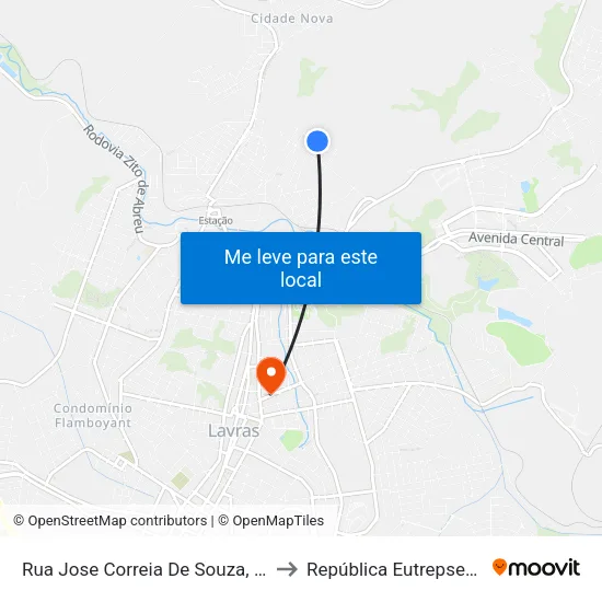 Rua Jose Correia De Souza, 305 to República Eutrepsemia map