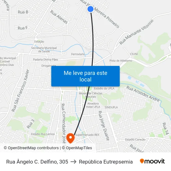 Rua Ângelo C. Delfino, 305 to República Eutrepsemia map