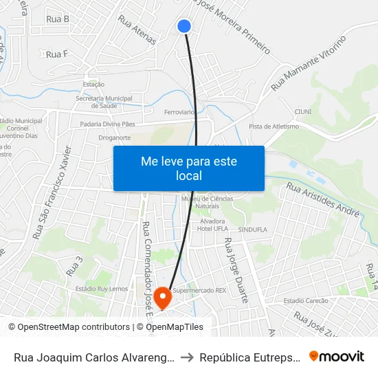 Rua Joaquim Carlos Alvarenga, 332 to República Eutrepsemia map
