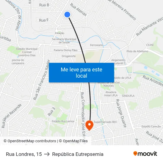 Rua Londres, 15 to República Eutrepsemia map