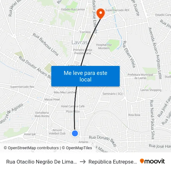 Rua Otacílio Negrão De Lima, 480 to República Eutrepsemia map
