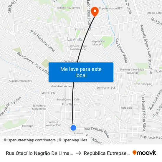 Rua Otacílio Negrão De Lima, 542 to República Eutrepsemia map