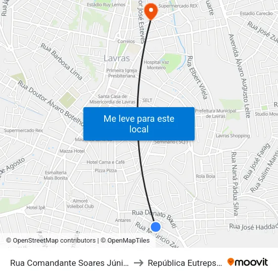 Rua Comandante Soares Júnior, 230 to República Eutrepsemia map