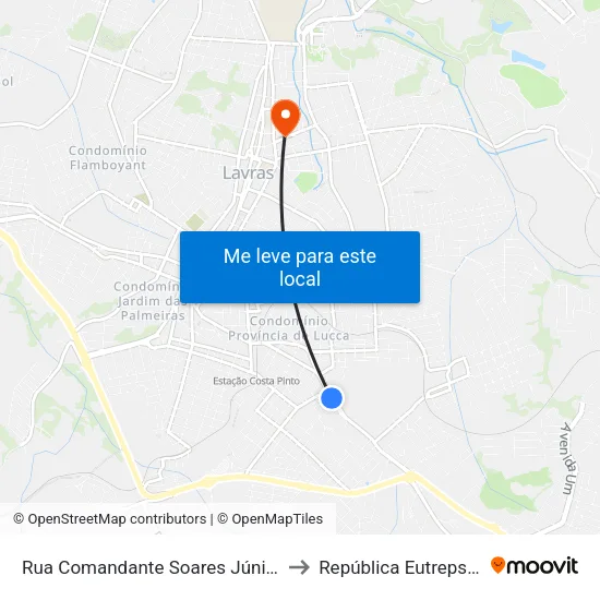 Rua Comandante Soares Júnior, 725 to República Eutrepsemia map