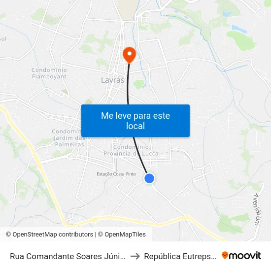 Rua Comandante Soares Júnior, 681 to República Eutrepsemia map