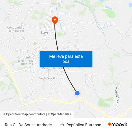 Rua Gil De Souza Andrade, 26a to República Eutrepsemia map