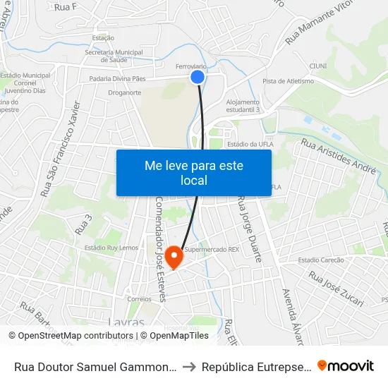 Rua Doutor Samuel Gammon, 155 to República Eutrepsemia map