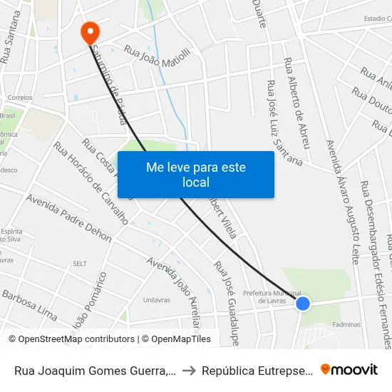 Rua Joaquim Gomes Guerra, 109 to República Eutrepsemia map