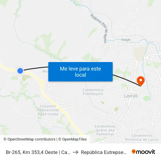 Br-265, Km 353,4 Oeste | Cacel to República Eutrepsemia map