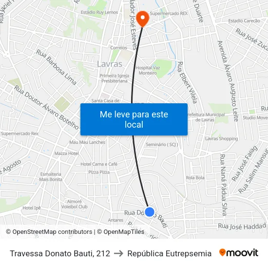 Travessa Donato Bauti, 212 to República Eutrepsemia map