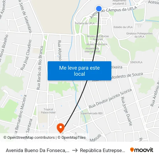 Avenida Bueno Da Fonseca, 39 to República Eutrepsemia map