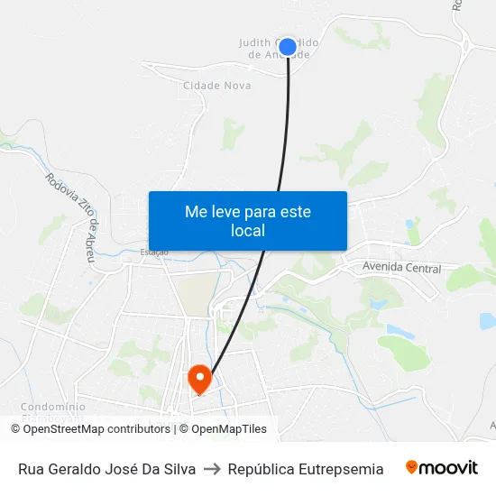 Rua Geraldo José Da Silva to República Eutrepsemia map