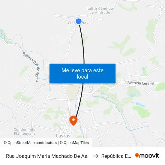 Rua Joaquim Maria Machado De Assis, 202 | Padaria Vovó Lia to República Eutrepsemia map