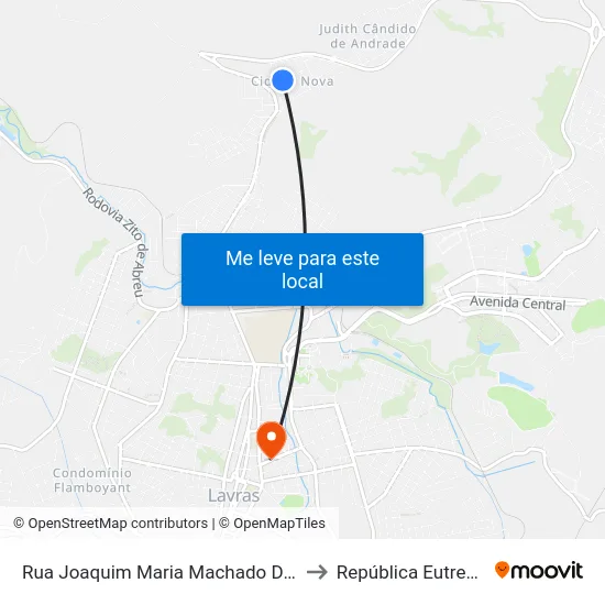 Rua Joaquim Maria Machado De Assis, 45 to República Eutrepsemia map