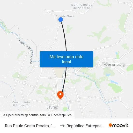Rua Paulo Costa Pereira, 1330 to República Eutrepsemia map