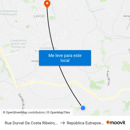 Rua Durval Da Costa Ribeiro, 480 to República Eutrepsemia map