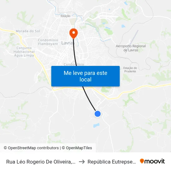 Rua Léo Rogerio De Oliveira, 281 to República Eutrepsemia map