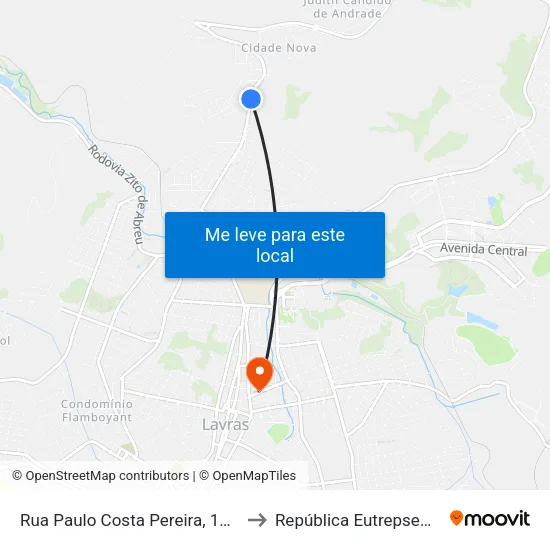 Rua Paulo Costa Pereira, 1050 to República Eutrepsemia map