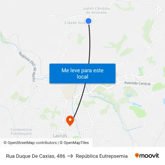 Rua Duque De Caxias, 486 to República Eutrepsemia map