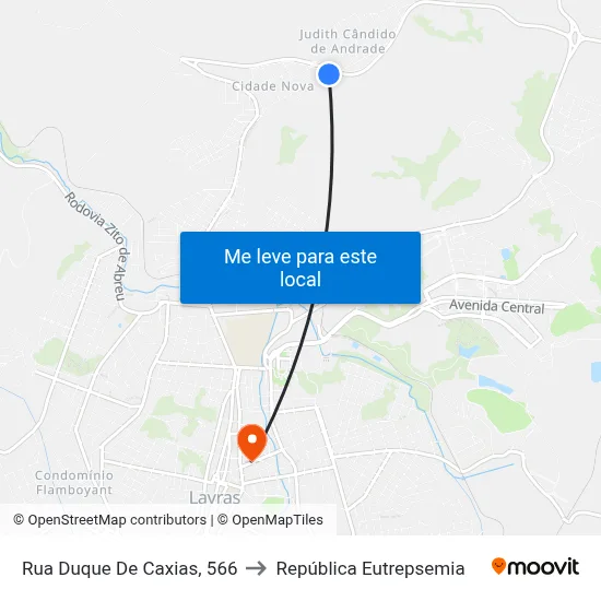 Rua Duque De Caxias, 566 to República Eutrepsemia map