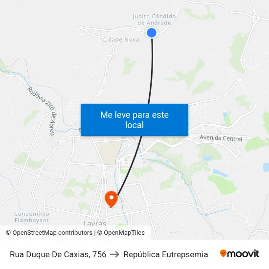 Rua Duque De Caxias, 756 to República Eutrepsemia map