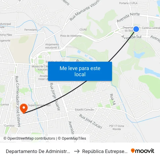 Departamento De Administração to República Eutrepsemia map