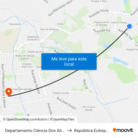 Departamento Ciência Dos Alimentos to República Eutrepsemia map