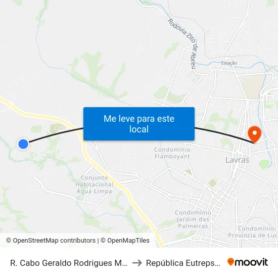 R. Cabo Geraldo Rodrigues Martins to República Eutrepsemia map