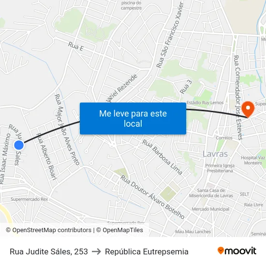 Rua Judite Sáles, 253 to República Eutrepsemia map