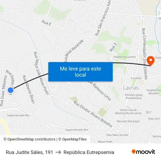Rua Judite Sáles, 191 to República Eutrepsemia map