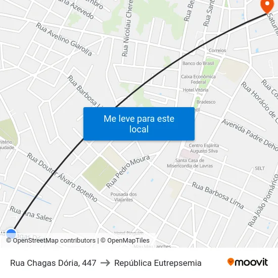 Rua Chagas Dória, 447 to República Eutrepsemia map