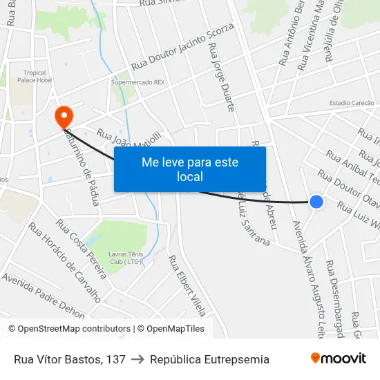 Rua Vítor Bastos, 137 to República Eutrepsemia map