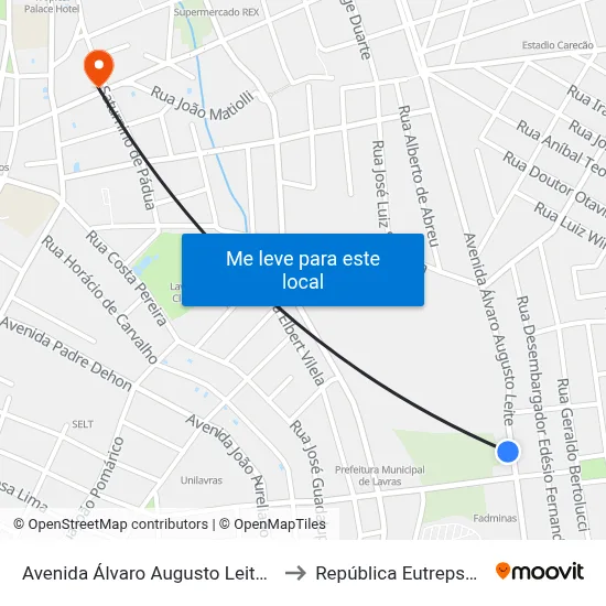 Avenida Álvaro Augusto Leite, 700 to República Eutrepsemia map