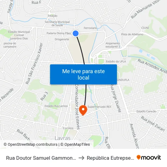 Rua Doutor Samuel Gammon, 423 to República Eutrepsemia map