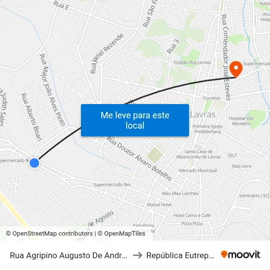 Rua Agripino Augusto De Andrade, 350 to República Eutrepsemia map